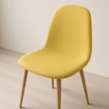 Silla Scoop Tapizada Lino Base Acero Diseño Minimalista
