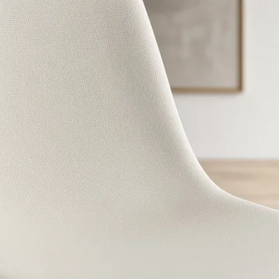 Silla Scoop Tapizada Lino Base Acero Diseño Minimalista