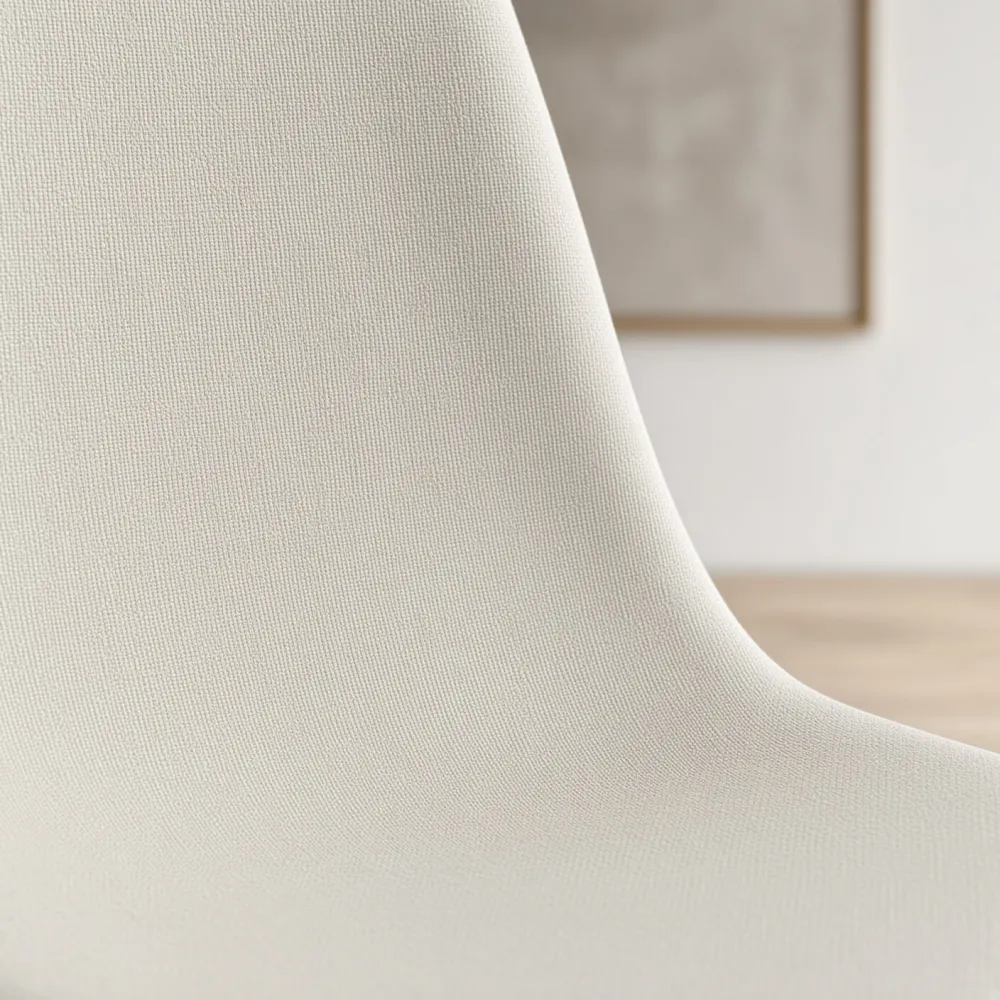 Silla Scoop Tapizada Lino Base Acero Diseño Minimalista
