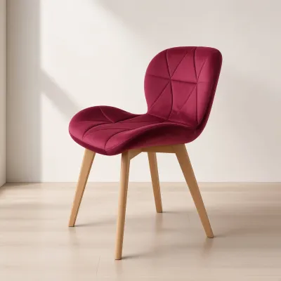 Silla Radar Velvet Mariposa Terciopelo Patas Madera Haya