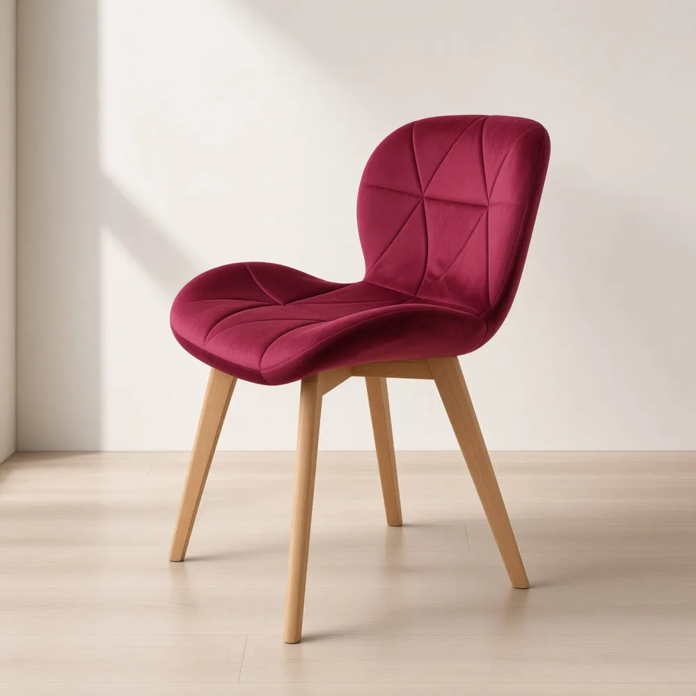 Silla Radar Velvet Mariposa Terciopelo Patas Madera Haya