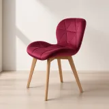 Silla Radar Velvet Mariposa Terciopelo Patas Madera Haya