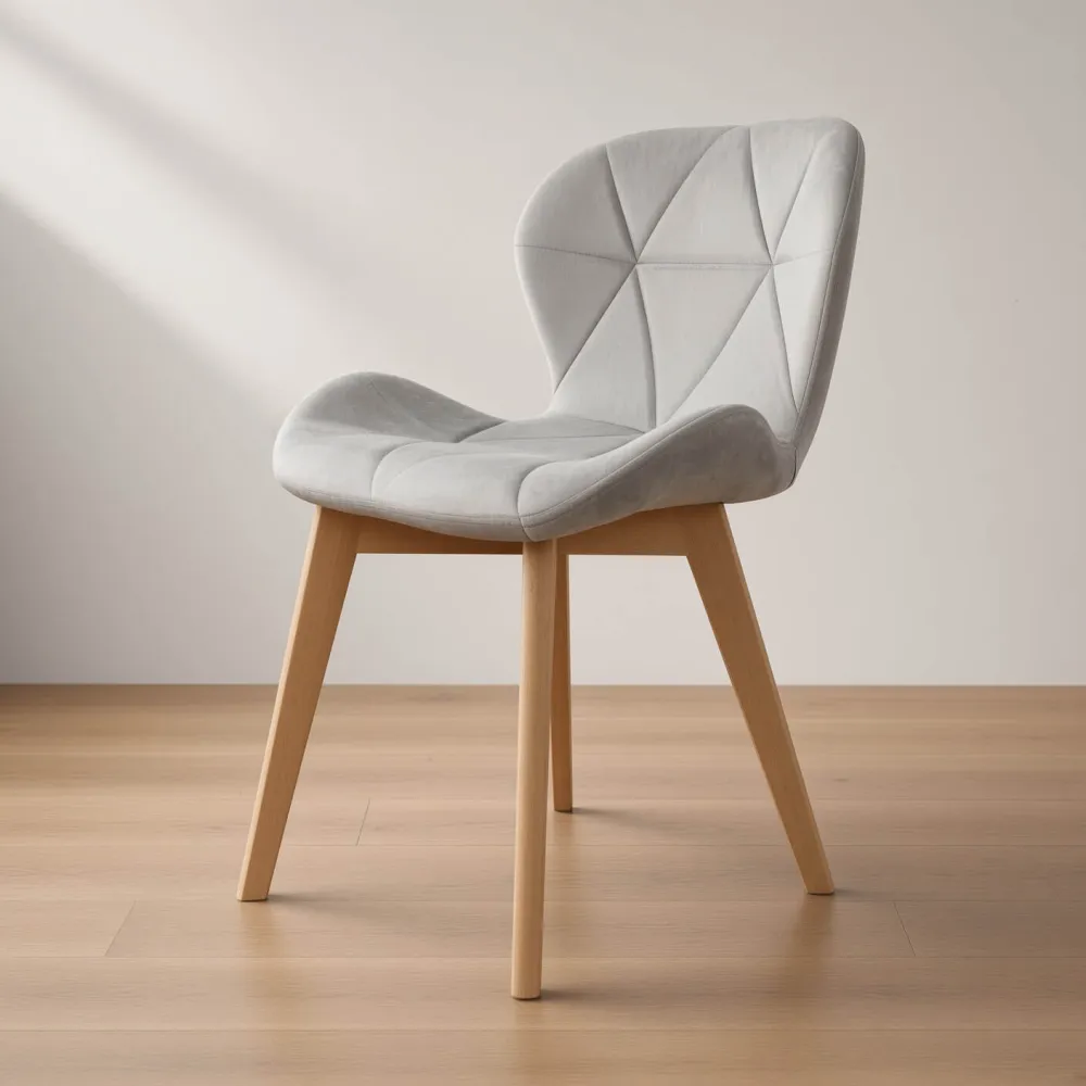 Silla Radar Velvet Mariposa Terciopelo Patas Madera Haya