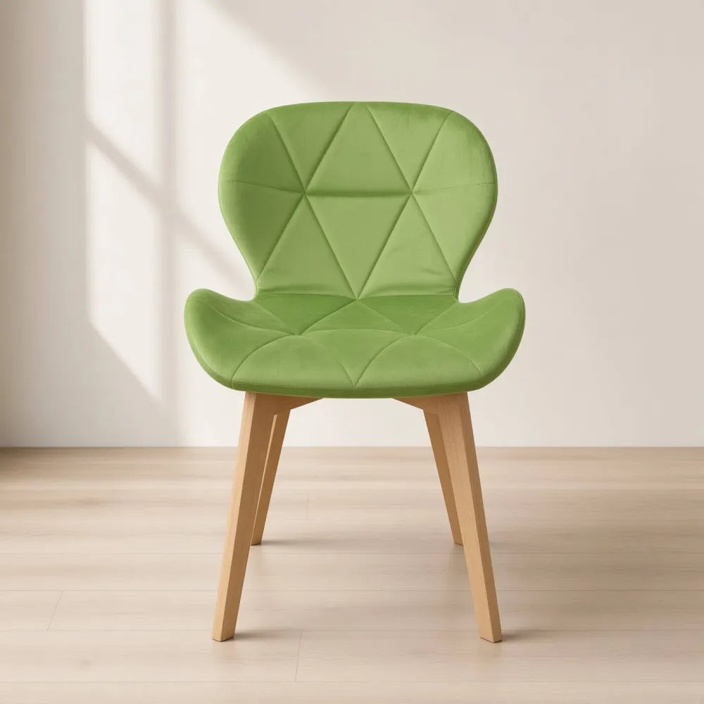 Silla Radar Velvet Mariposa Terciopelo Patas Madera Haya