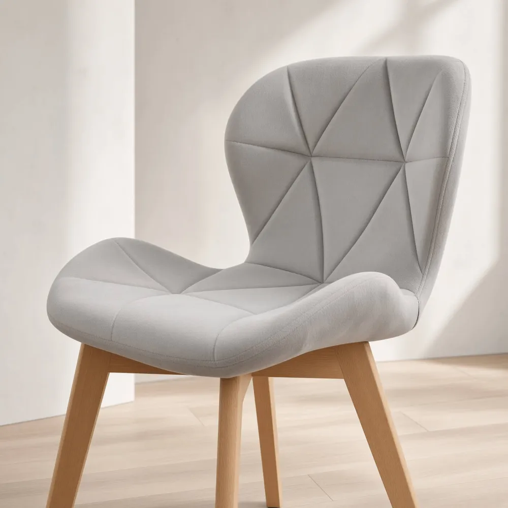 Silla Radar Velvet Mariposa Terciopelo Patas Madera Haya