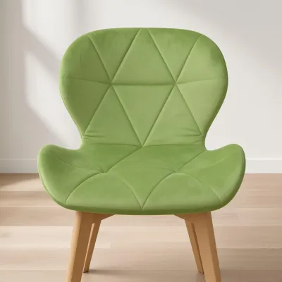 Silla Radar Velvet Mariposa Terciopelo Patas Madera Haya