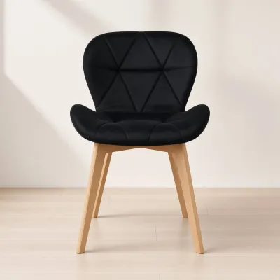 Silla Radar Velvet Mariposa Terciopelo Patas Madera Haya