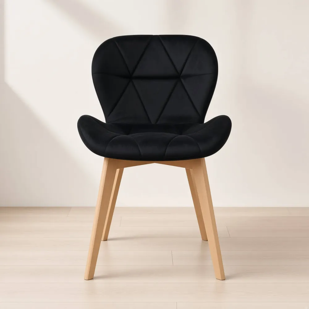 Silla Radar Velvet Mariposa Terciopelo Patas Madera Haya