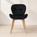 Silla Radar Velvet Mariposa Terciopelo Patas Madera Haya