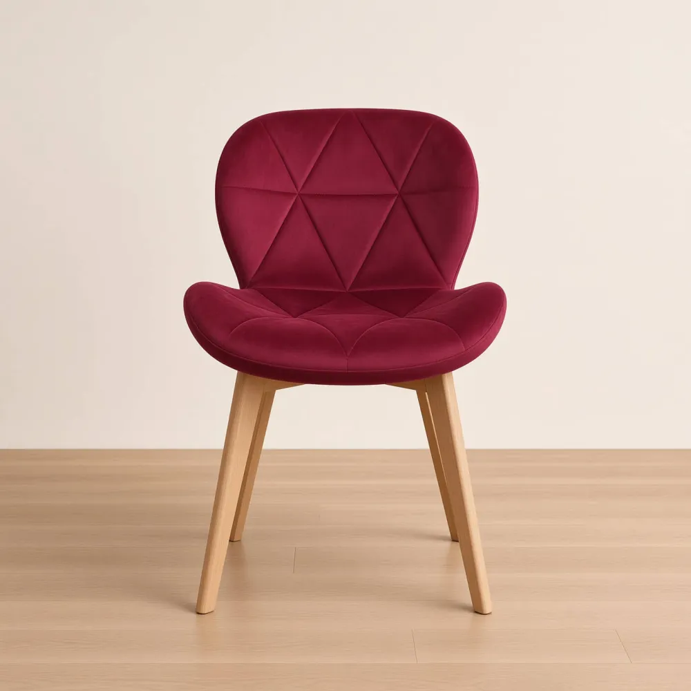 Silla Radar Velvet Mariposa Terciopelo Patas Madera Haya