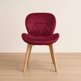 Silla Radar Velvet Mariposa Terciopelo Patas Madera Haya