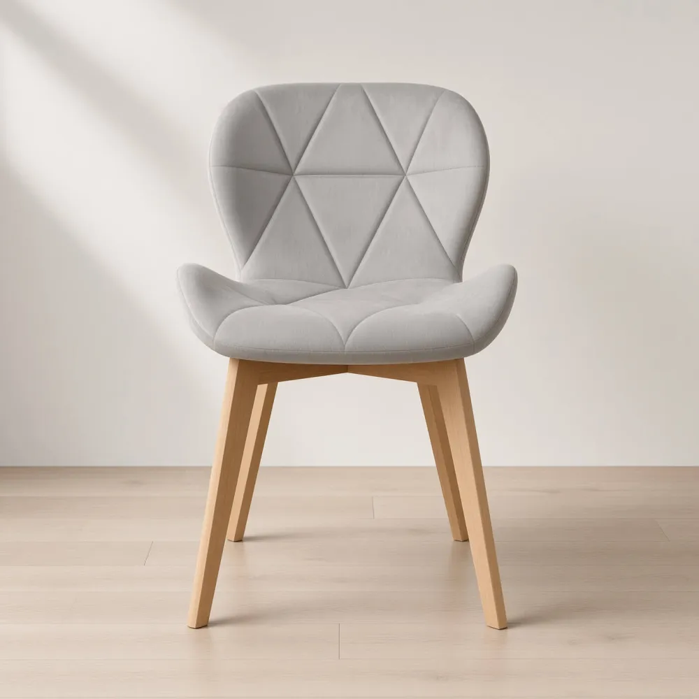 Silla Radar Velvet Mariposa Terciopelo Patas Madera Haya