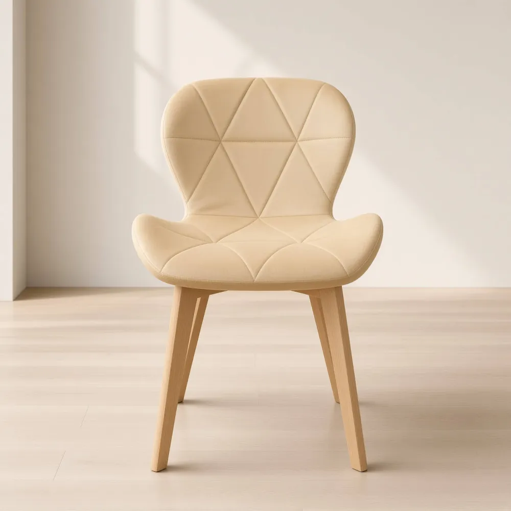 Silla Radar Velvet Mariposa Terciopelo Patas Madera Haya