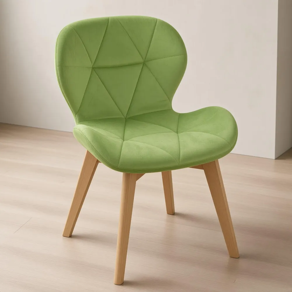 Silla Radar Velvet Mariposa Terciopelo Patas Madera Haya