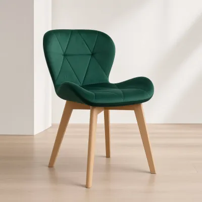 Silla Radar Velvet Mariposa Terciopelo Patas Madera Haya