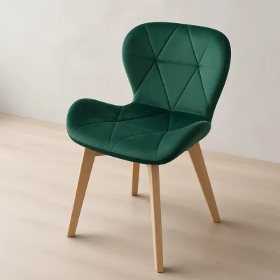 Silla Radar Velvet Mariposa Terciopelo Patas Madera Haya