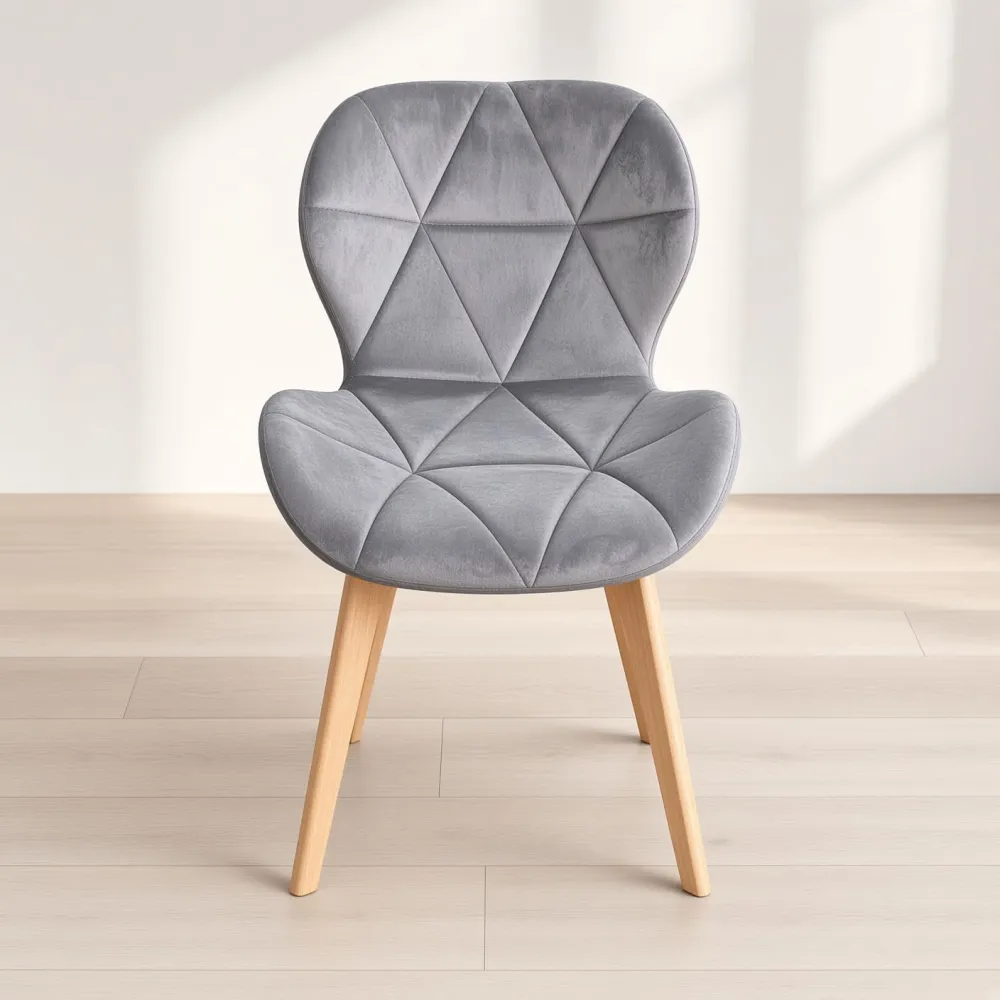 Silla Radar Velvet Mariposa Terciopelo Patas Madera Haya