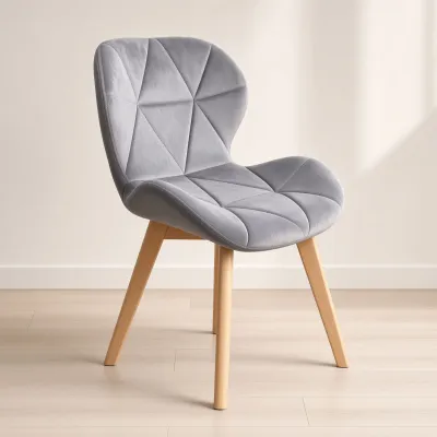 Silla Radar Velvet Mariposa Terciopelo Patas Madera Haya