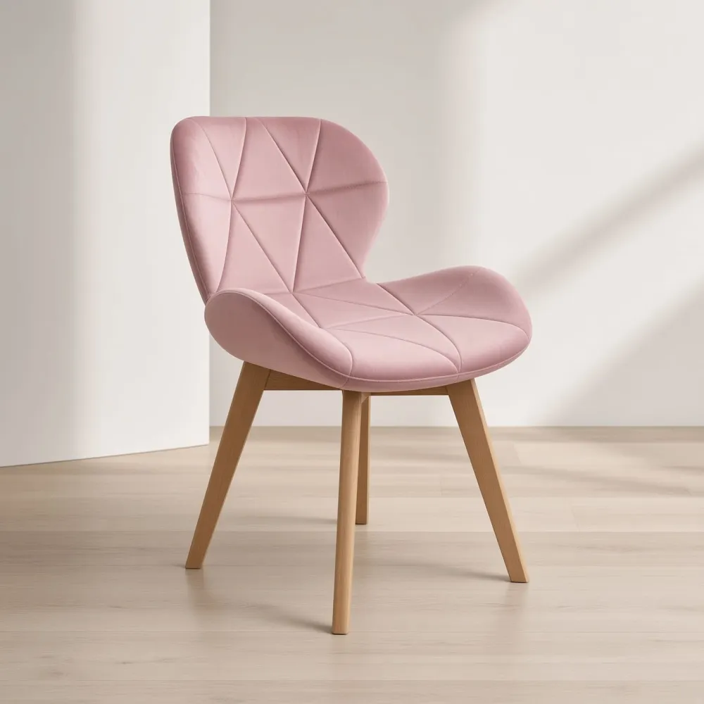 Silla Radar Velvet Mariposa Terciopelo Patas Madera Haya