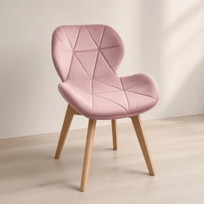 Silla Radar Velvet Mariposa Terciopelo Patas Madera Haya