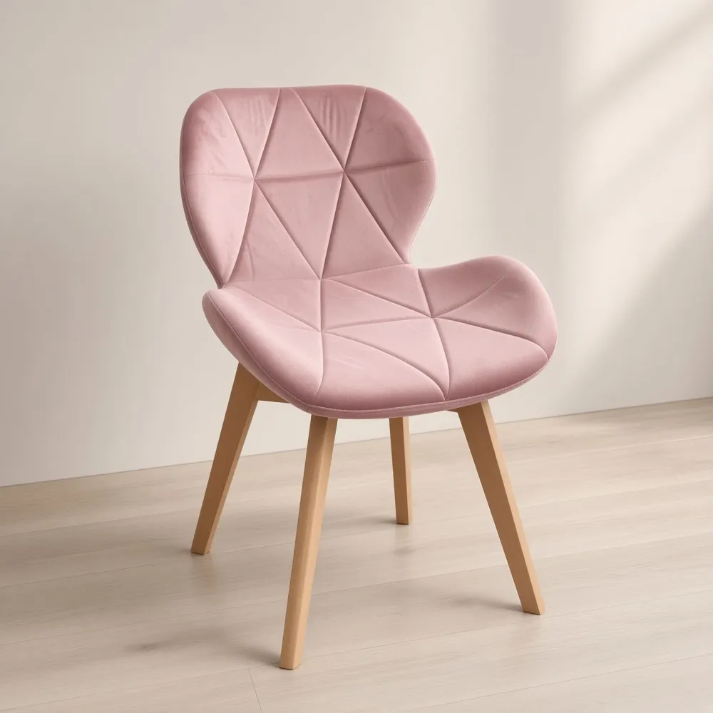 Silla Radar Velvet Mariposa Terciopelo Patas Madera Haya