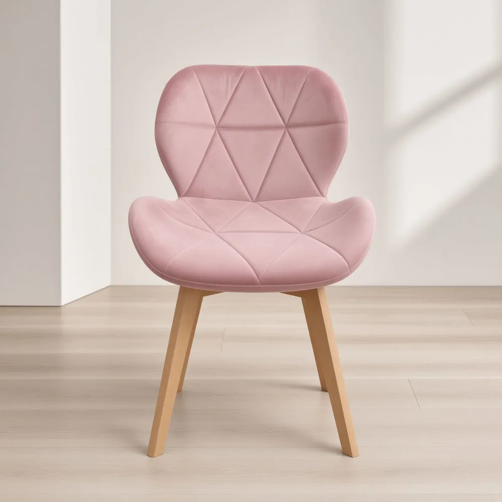 Silla Radar Velvet Mariposa Terciopelo Patas Madera Haya