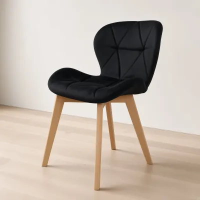 Silla Radar Velvet Mariposa Terciopelo Patas Madera Haya