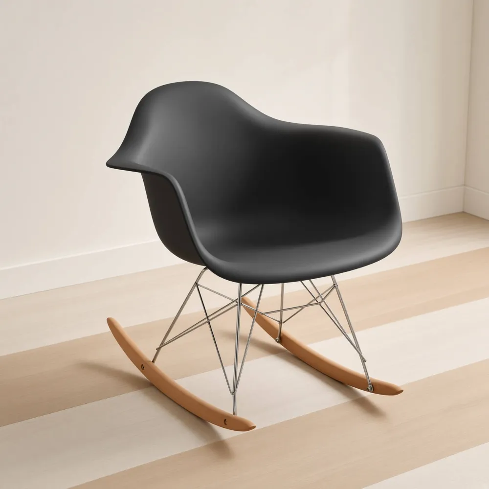 Silla Mecedora Eames con Brazos Lactancia Haya Alemana