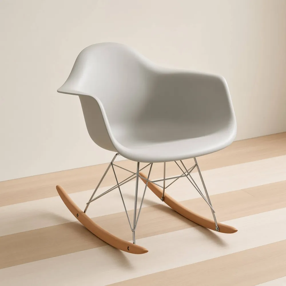 Silla Mecedora Eames con Brazos Lactancia Haya Alemana