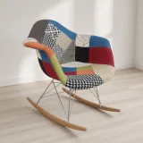Silla Mecedora Eames Rocking Patchwork Patas Madera Haya