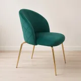 Silla Bread Terciopelo Velvet Patas Doradas