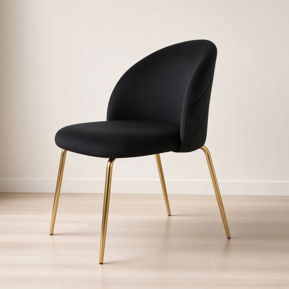 Silla Bread Terciopelo Velvet Patas Doradas