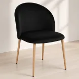 Silla Bread Terciopelo Velvet Patas Efecto Madera