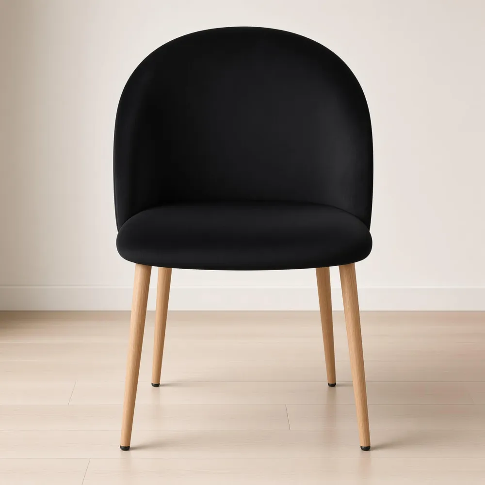 Silla Bread Terciopelo Velvet Patas Efecto Madera