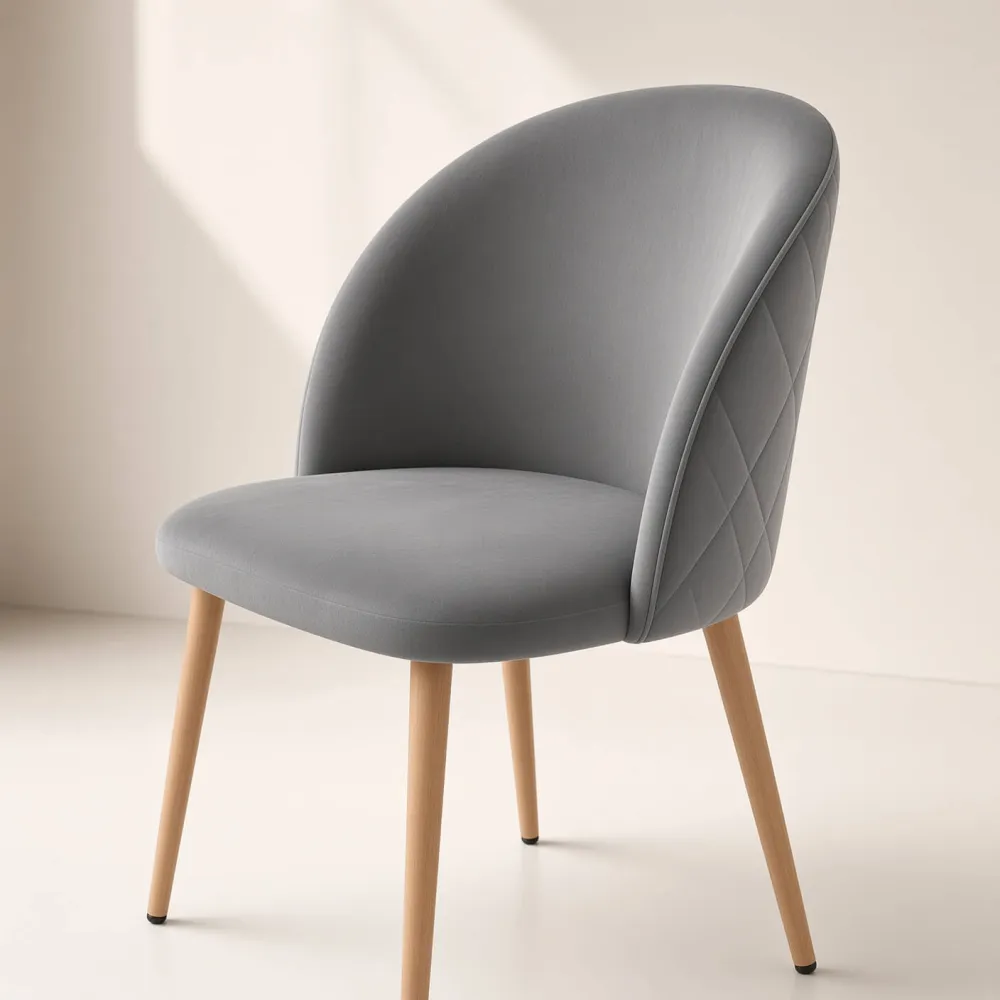 Silla Bread Terciopelo Velvet Patas Efecto Madera