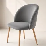 Silla Bread Terciopelo Velvet Patas Efecto Madera