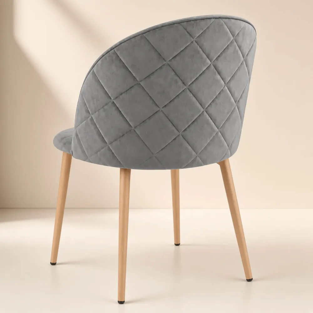 Silla Bread Terciopelo Velvet Patas Efecto Madera