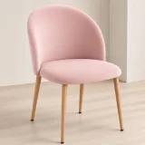 Silla Bread Terciopelo Velvet Patas Efecto Madera