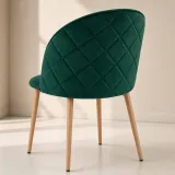 Silla Bread Terciopelo Velvet Patas Efecto Madera