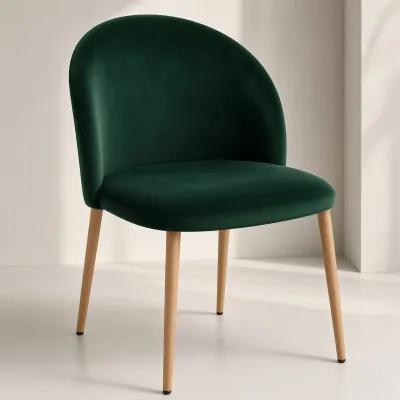 Silla Bread Terciopelo Velvet Patas Efecto Madera