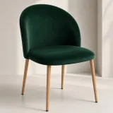 Silla Bread Terciopelo Velvet Patas Efecto Madera