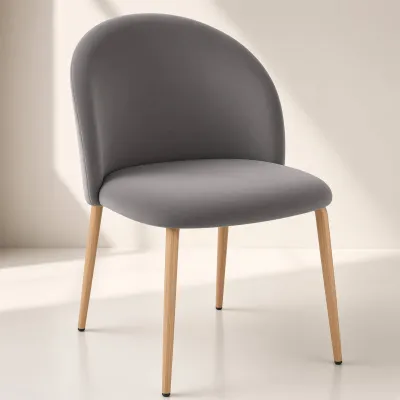 Silla Bread Terciopelo Velvet Patas Efecto Madera