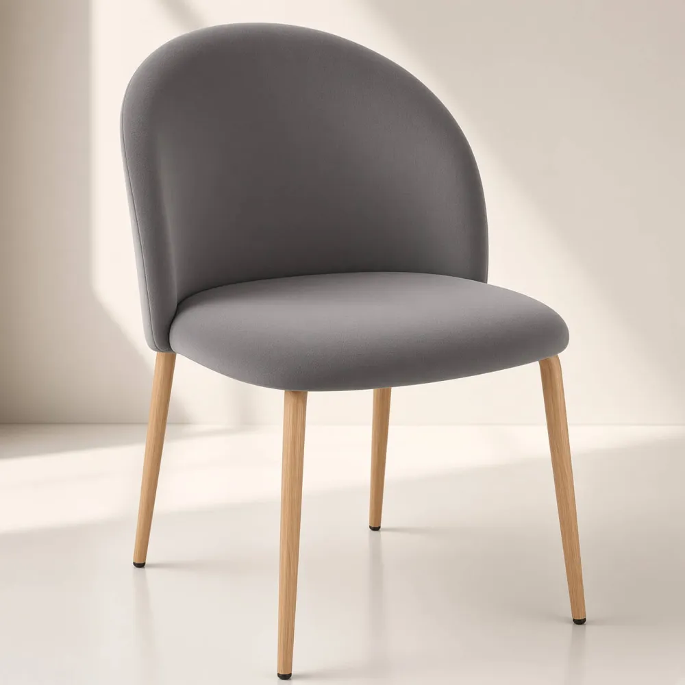Silla Bread Terciopelo Velvet Patas Efecto Madera