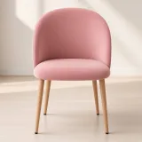 Silla Bread Terciopelo Velvet Patas Efecto Madera