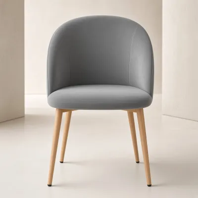 Silla Bread Terciopelo Velvet Patas Efecto Madera