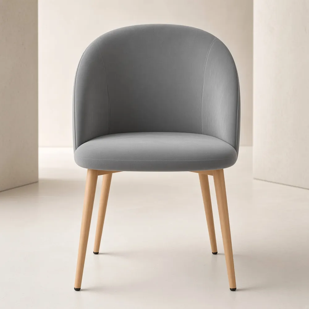Silla Bread Terciopelo Velvet Patas Efecto Madera