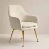 Silla Sitial Diamante Terciopelo con Brazos Patas Doradas