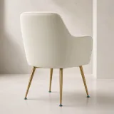 Silla Sitial Diamante Terciopelo con Brazos Patas Doradas