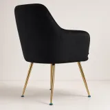 Silla Sitial Diamante Terciopelo con Brazos Patas Doradas