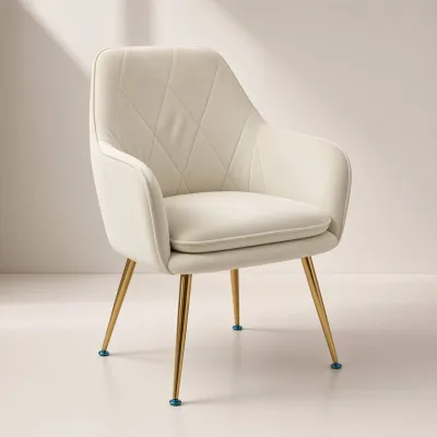 Silla Sitial Diamante Terciopelo con Brazos Patas Doradas